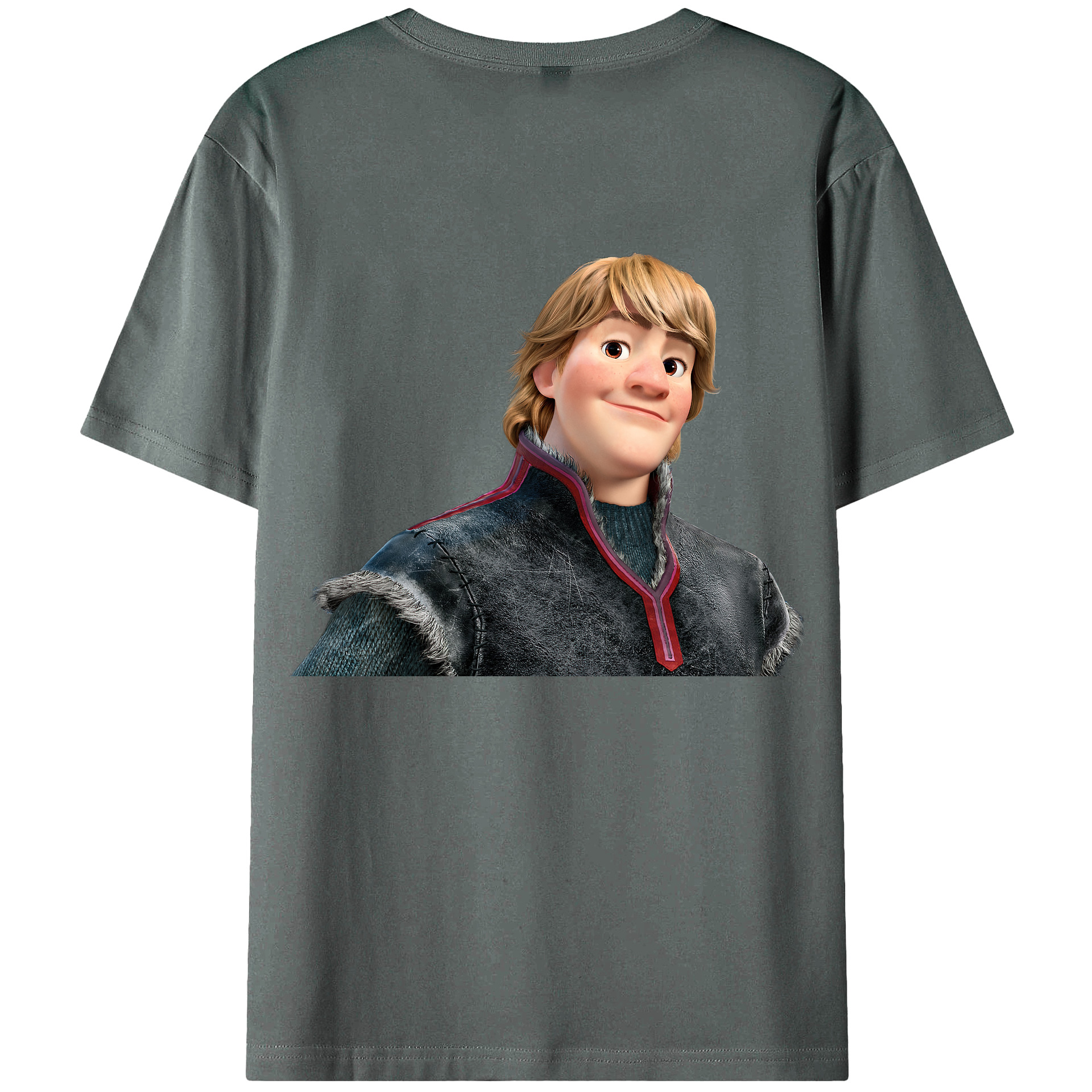 （画像用） アナと雪の女王 アンナ エルサ Frozen Anna Elsa 綿100％ メンズ半袖Tシャツ（バックプリント） 通気性